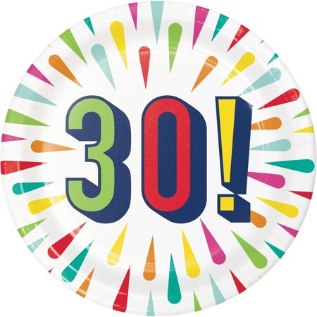 Omg 7 in. Birthday Burst 30 Dessert Plates, 96PK OM3521432